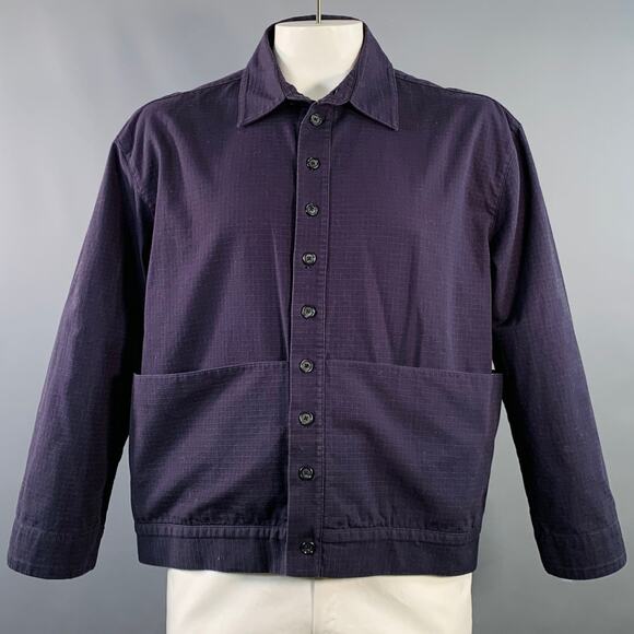 GREI Size XL Navy Cotton Two Pockets Buttoned Jacket - Picture 1 of 6